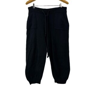 Tejido Knit Jogger Pants Size 1 Black Cotton Baby Alpaca Cropped Lounge Comfort